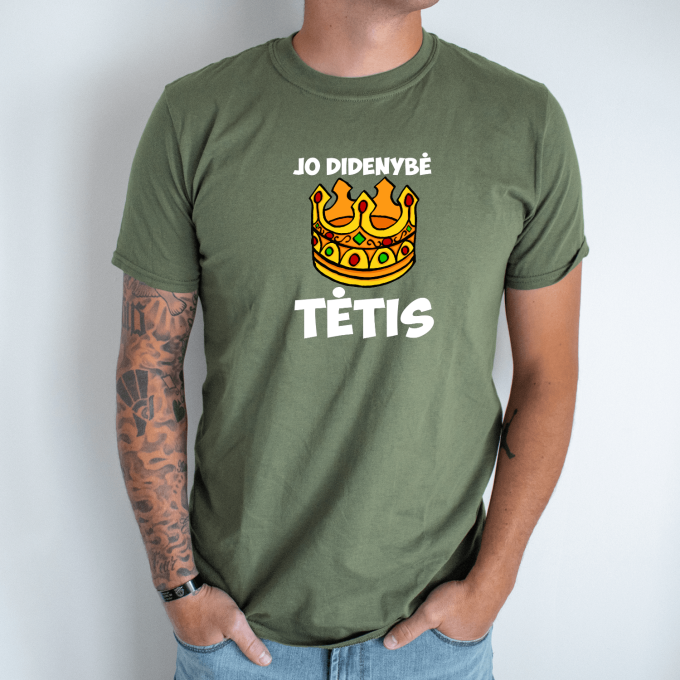 Unisex marškinėliai su spauda „Jo didenybė tėtis“ - Image 3