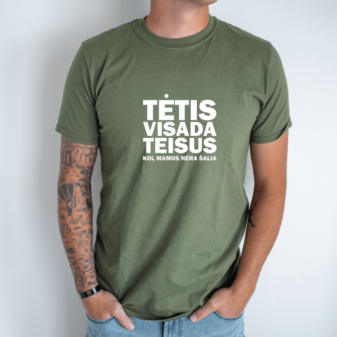 Unisex marškinėliai su spauda „Tėtis visada teisus“ - Image 3