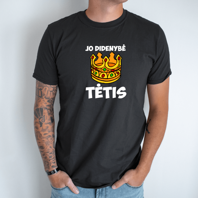 Unisex marškinėliai su spauda „Jo didenybė tėtis“ - Image 8