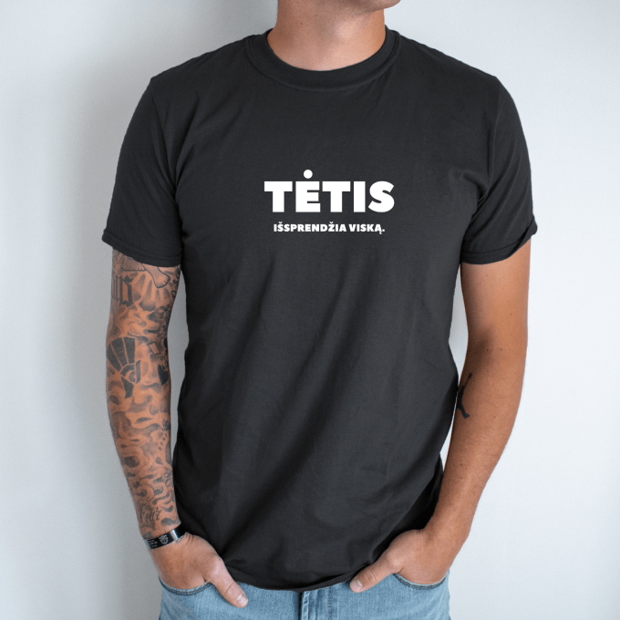 Unisex marškinėliai su spauda „Tėtis išsprendžia viską“ - Image 8