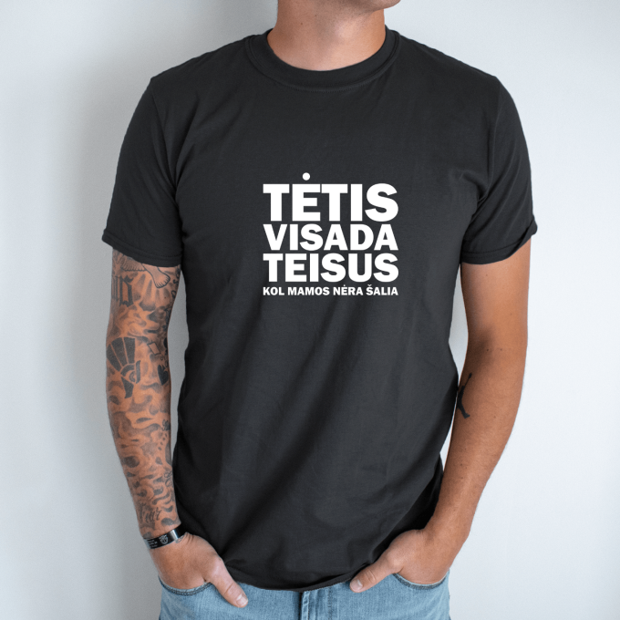 Unisex marškinėliai su spauda „Tėtis visada teisus“ - Image 8