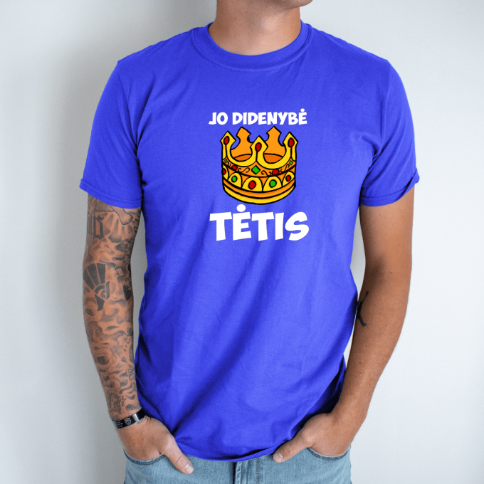 Unisex marškinėliai su spauda „Jo didenybė tėtis“ - Image 6