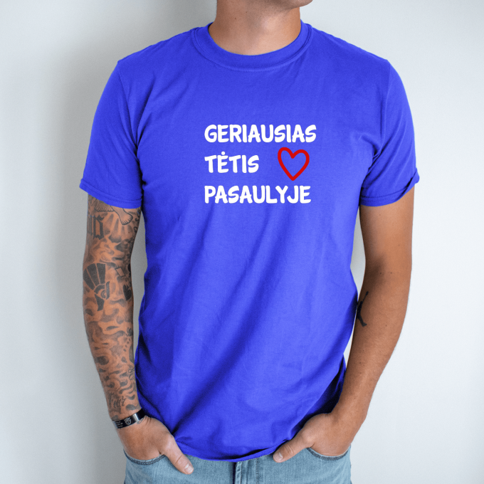 Unisex marškinėliai su spauda „Geriausias tėtis su širdele“ - Image 4