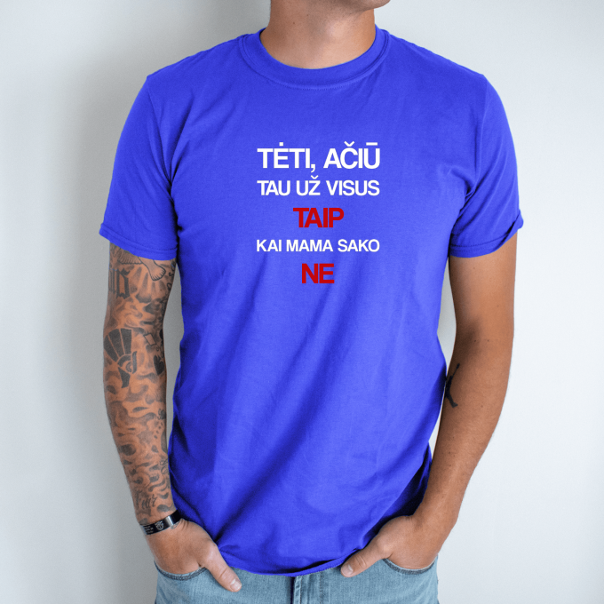 Unisex marškinėliai su spauda „Tėti, ačiū tau už visus Taip“ - Image 4
