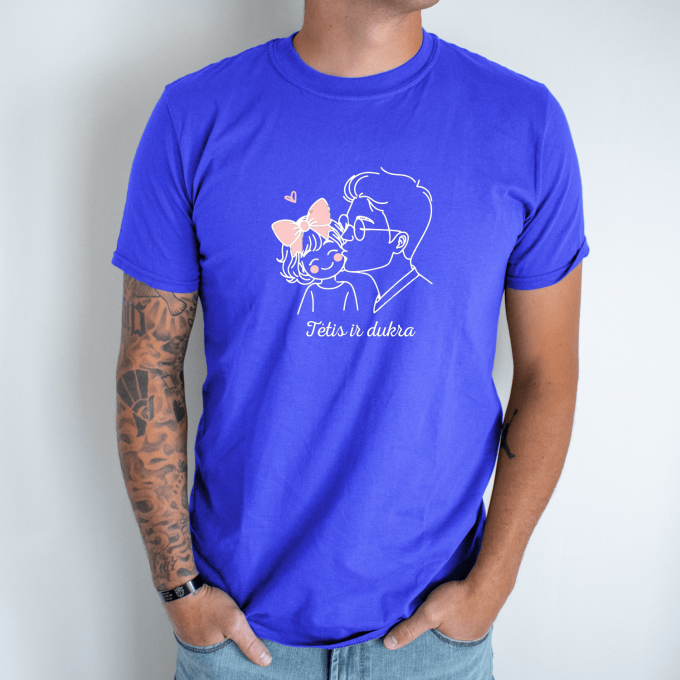 Unisex marškinėliai su spauda „Tėtis ir dukra“ - Image 4