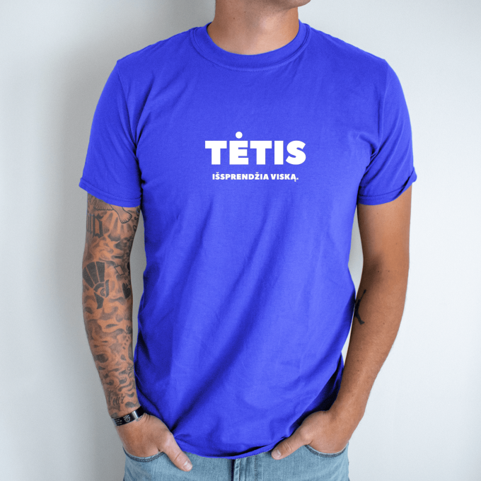 Unisex marškinėliai su spauda „Tėtis išsprendžia viską“ - Image 6