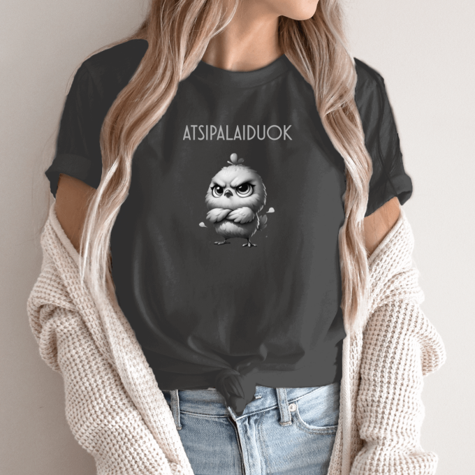 Unisex marškinėliai su spauda „Nepatenkintas ančiukas“ - Image 12