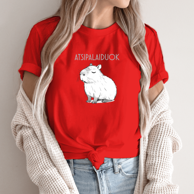 Unisex marškinėliai su spauda „Atsipalaiduojanti capybara“ - Image 11