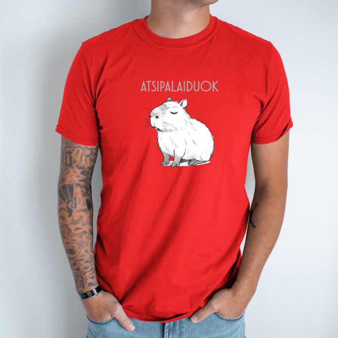 Unisex marškinėliai su spauda „Atsipalaiduojanti capybara“ - Image 6