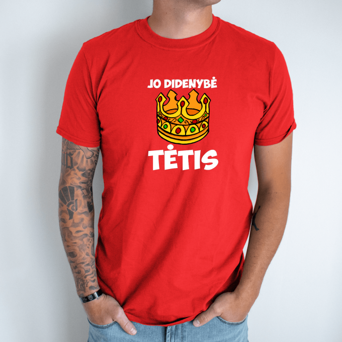 Unisex marškinėliai su spauda „Jo didenybė tėtis“ - Image 5