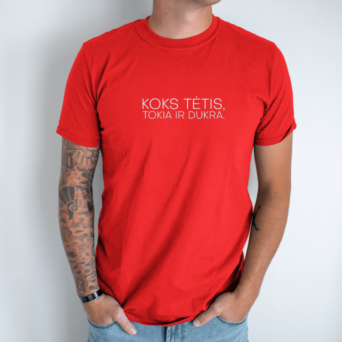 Unisex marškinėliai su spauda „Koks tėtis, tokia ir dukra“ - Image 4