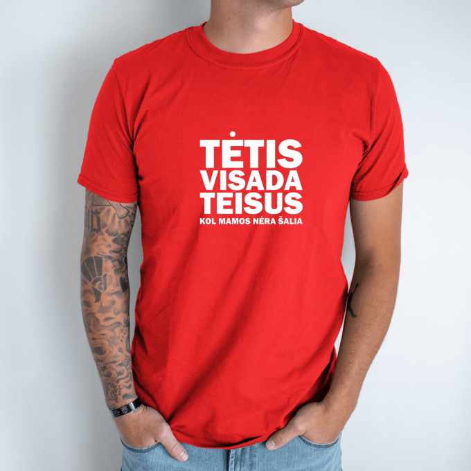 Unisex marškinėliai su spauda „Tėtis visada teisus“ - Image 6