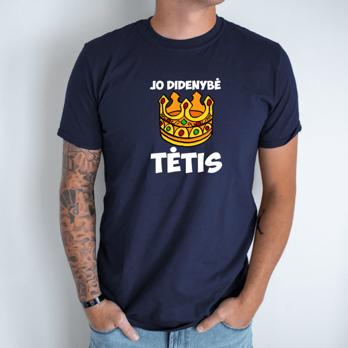 Unisex marškinėliai su spauda „Jo didenybė tėtis“