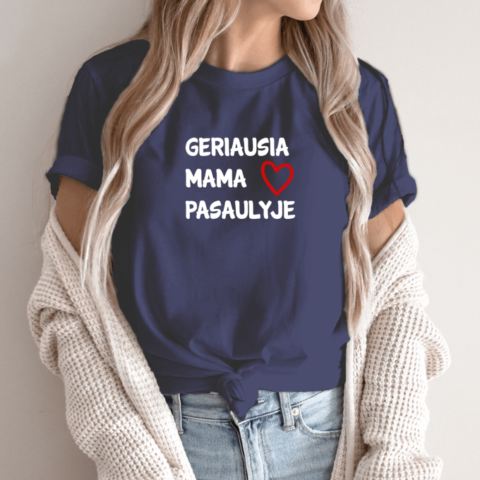 Unisex marškinėliai su spauda „Geriausia mama pasaulyje“ - Image 3