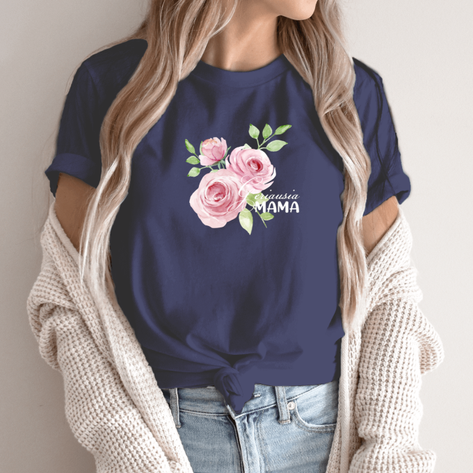 Unisex marškinėliai su spauda „Geriausia mama su rožėmis“ - Image 6