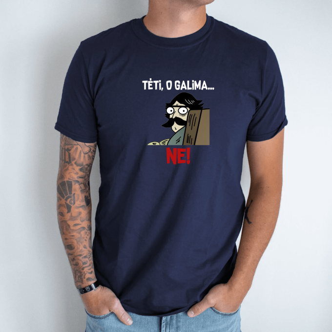 Unisex marškinėliai su spauda „Tėti, o galima“ - Image 5