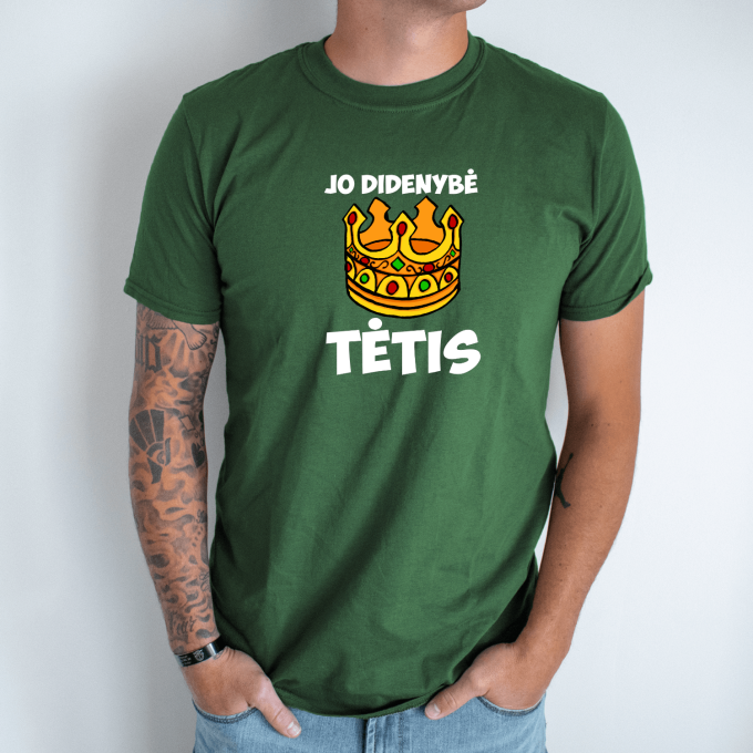 Unisex marškinėliai su spauda „Jo didenybė tėtis“ - Image 4