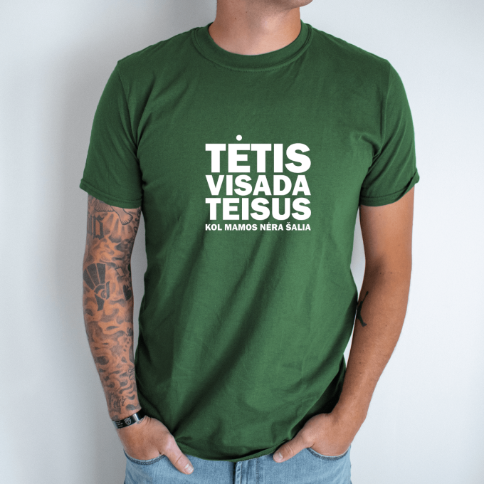 Unisex marškinėliai su spauda „Tėtis visada teisus“ - Image 4