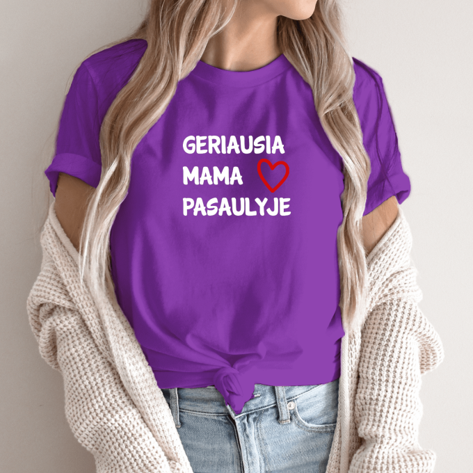 Unisex marškinėliai su spauda „Geriausia mama pasaulyje“ - Image 4