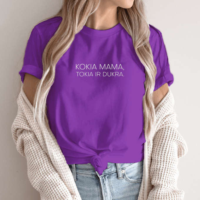Unisex marškinėliai su spauda „Kokia mama, tokia ir dukra“ - Image 3