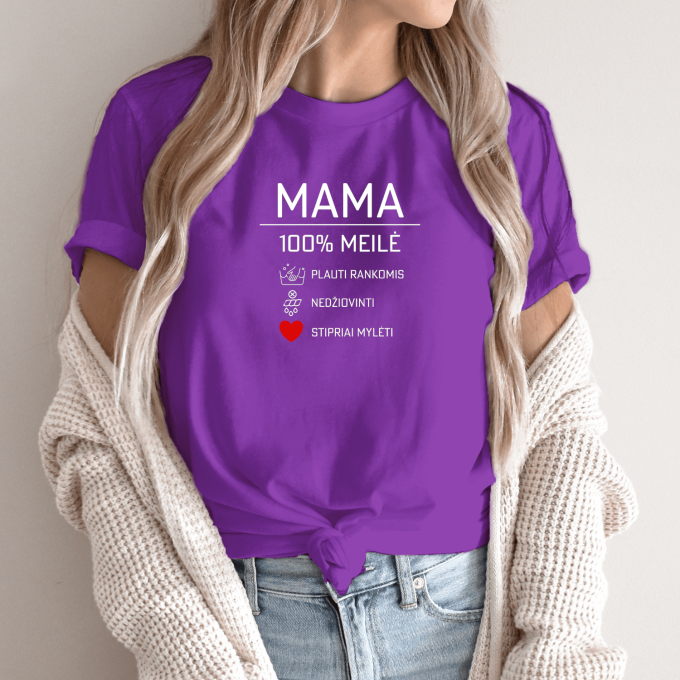 Unisex marškinėliai su spauda „Mamos priežiūra“ - Image 4