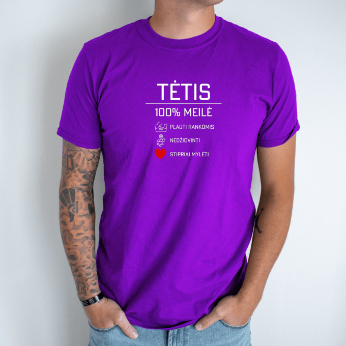Unisex marškinėliai su spauda „Tėčio priežiūra“ - Image 4