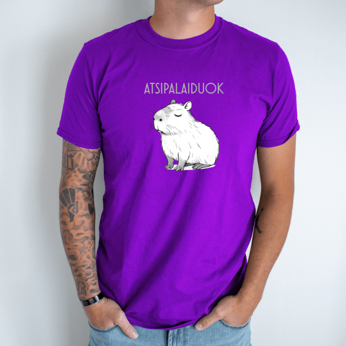 Unisex marškinėliai su spauda „Atsipalaiduojanti capybara“ - Image 4