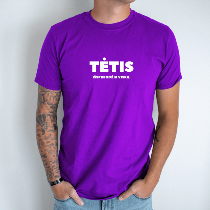 Unisex marškinėliai su spauda „Tėtis išsprendžia viską“ - Image 7