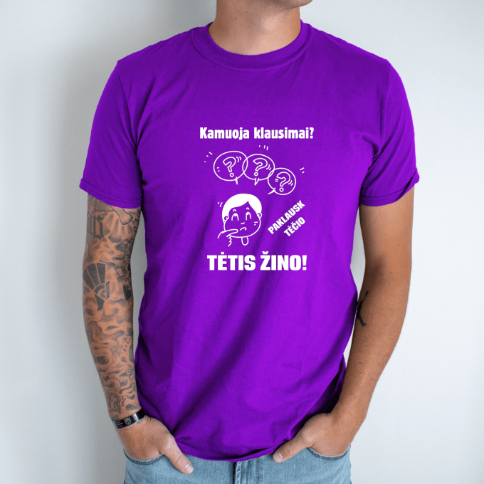 Unisex marškinėliai su spauda „Tėtis žino“ - Image 7