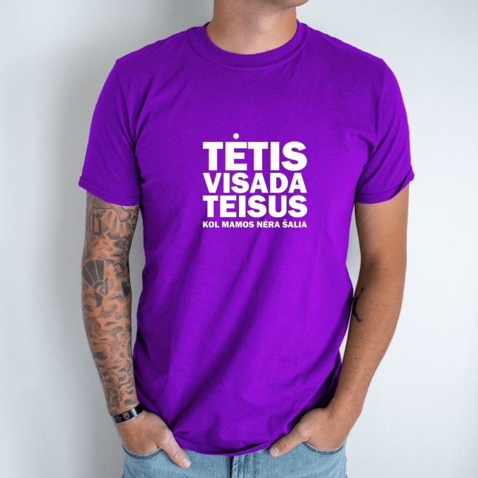Unisex marškinėliai su spauda „Tėtis visada teisus“ - Image 7