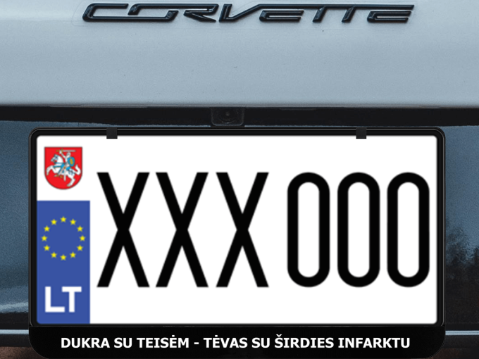 Kvadratinis numerių rėmelis „Dukra su teisėm"