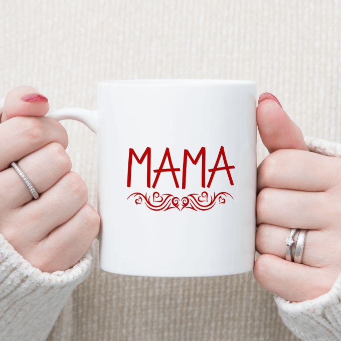 Puodelis „Mama širdelė“