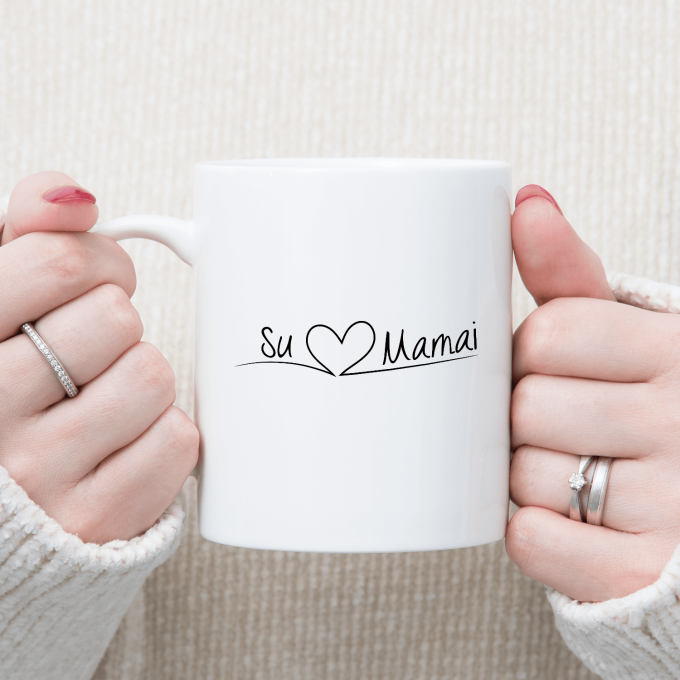 Puodelis „Su širdele mamai“