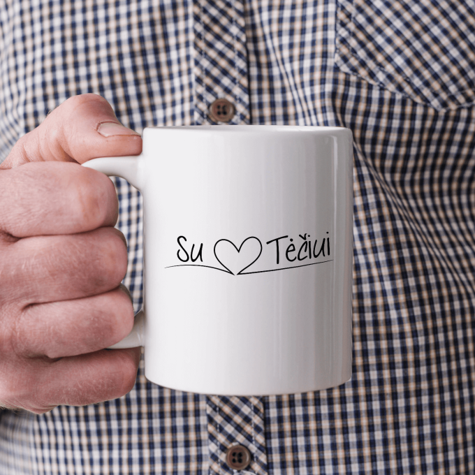 Puodelis „Su širdele tėčiui“