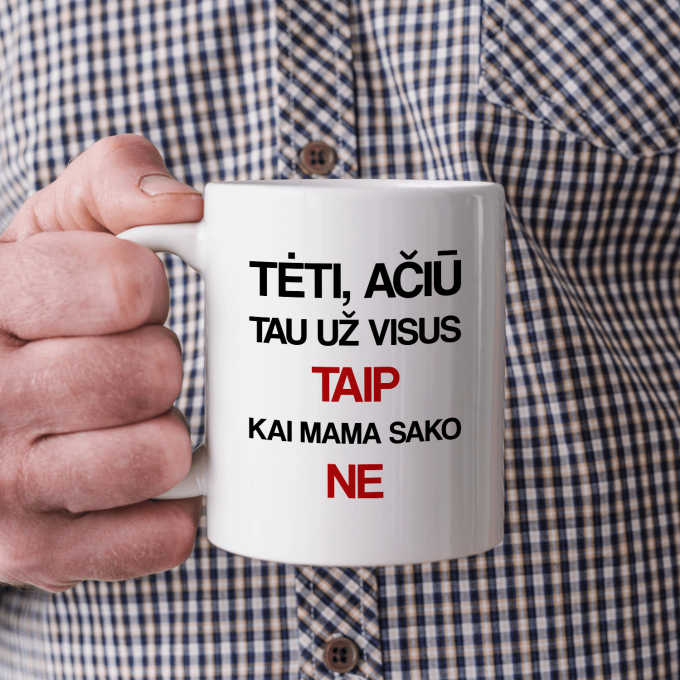 Puodelis „Tėti, ačiū tau už visus taip“