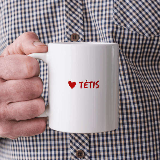 Puodelis „Tėtis su širdele“