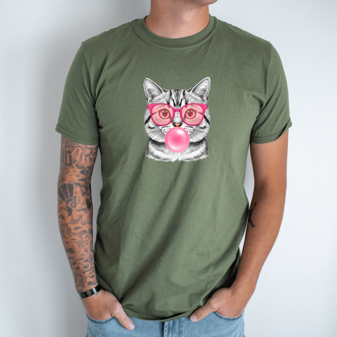 Unisex marškinėliai su spauda „Žavingas katinas“ - Image 3