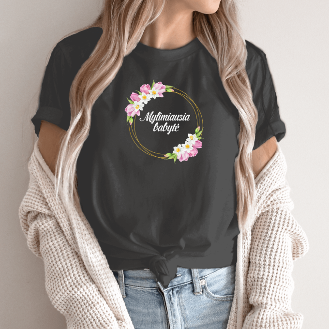 Unisex marškinėliai su spauda „Mylimiausia babytė“