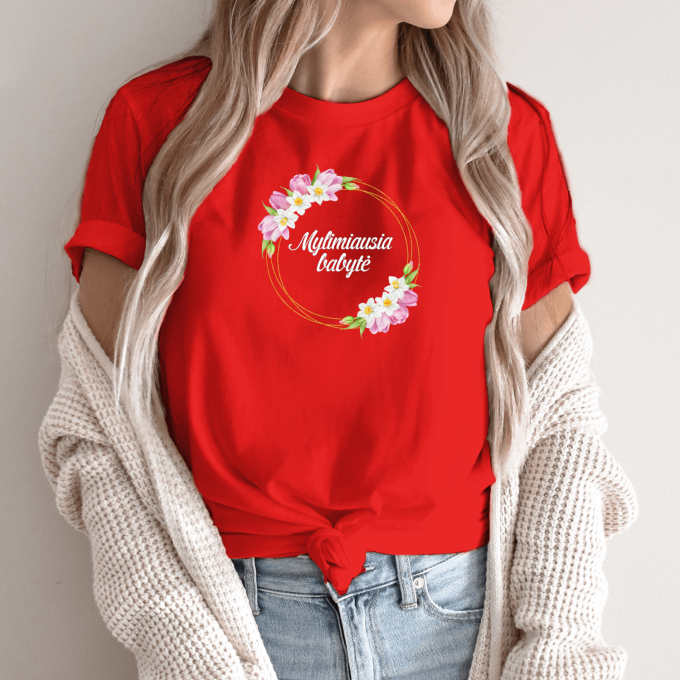 Unisex marškinėliai su spauda „Mylimiausia babytė“ - Image 4