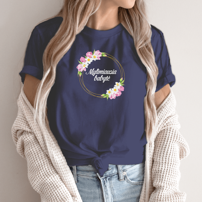 Unisex marškinėliai su spauda „Mylimiausia babytė“ - Image 6