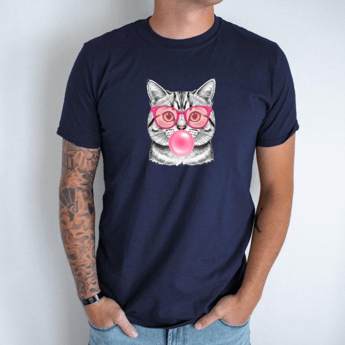 Unisex marškinėliai su spauda „Žavingas katinas“