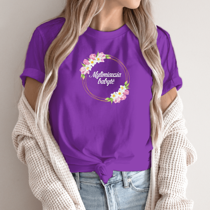 Unisex marškinėliai su spauda „Mylimiausia babytė“ - Image 5