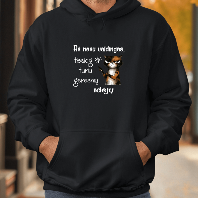 Unisex džemperis su spauda „Aš nesu valdingas“ - Image 5