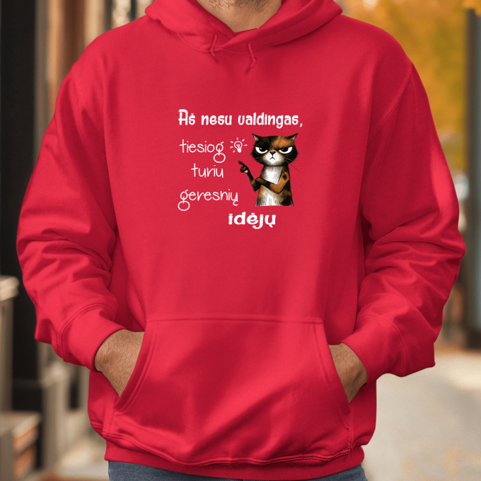 Unisex džemperis su spauda „Aš nesu valdingas“ - Image 4