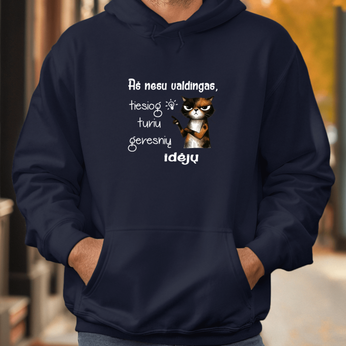 Unisex džemperis su spauda „Aš nesu valdingas“ - Image 3