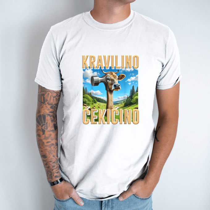 Unisex marškinėliai su spauda „Kravilino Cekicino“ - Image 2