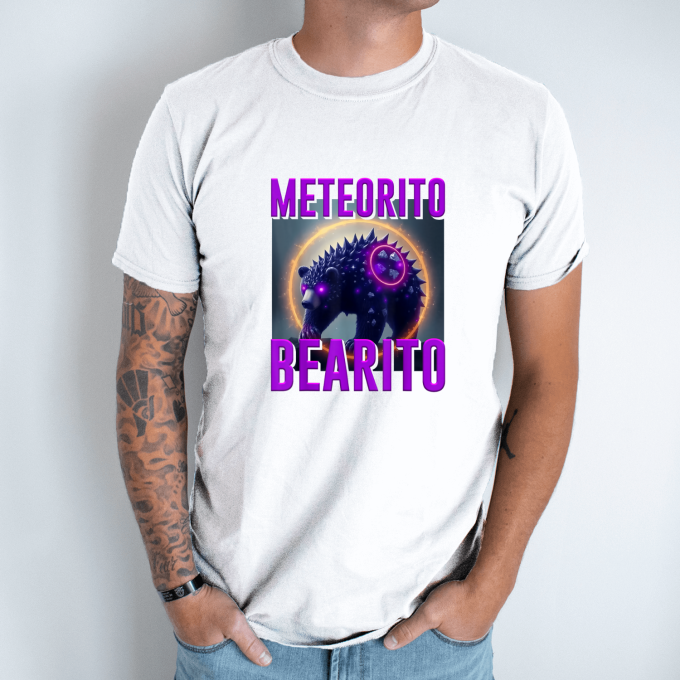 Unisex marškinėliai su spauda „Meteorito Bearito“