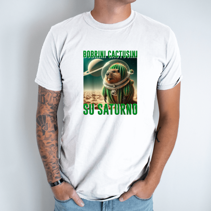 Unisex marškinėliai su spauda „Bobrini Cactusini“