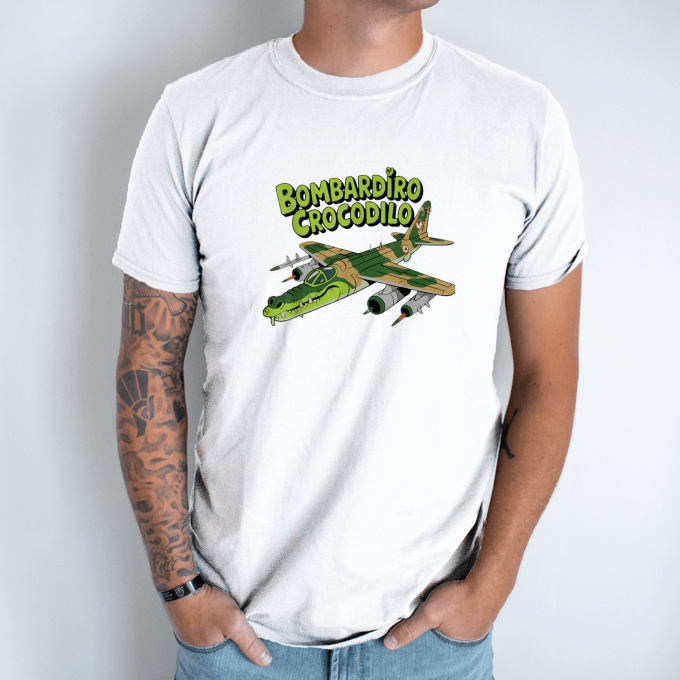Unisex marškinėliai su spauda „Bombardiro Bombardier Crocodilo“