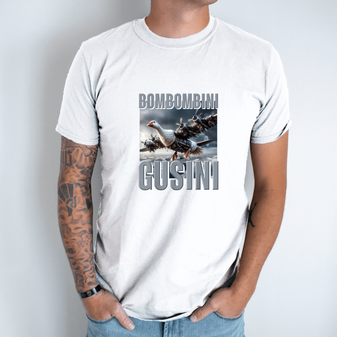 Unisex marškinėliai su spauda „Bombombini Gusini“